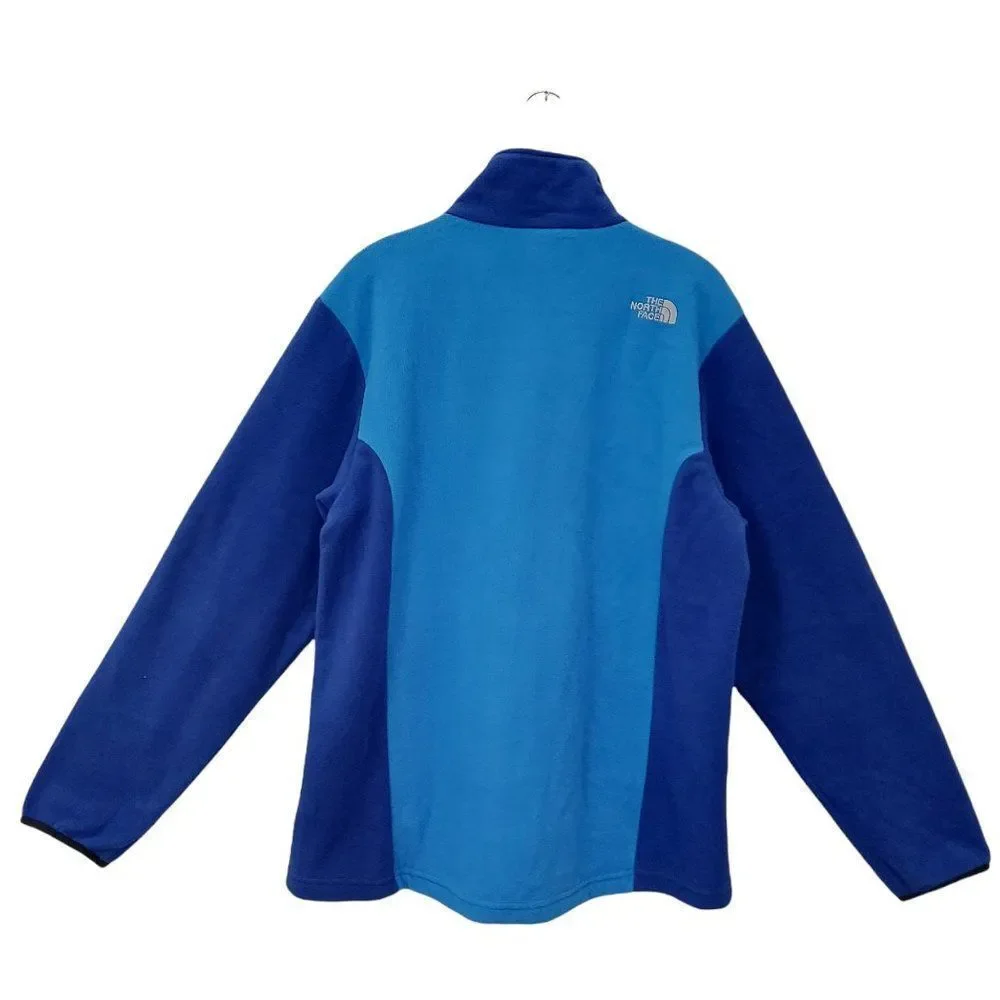 The North Face Jacket Mens Large Blue Fleece Full Zip Mock Neck Outdoor Travel